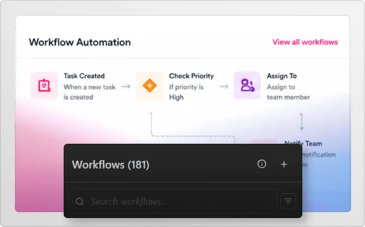Project management platform workflow builder image